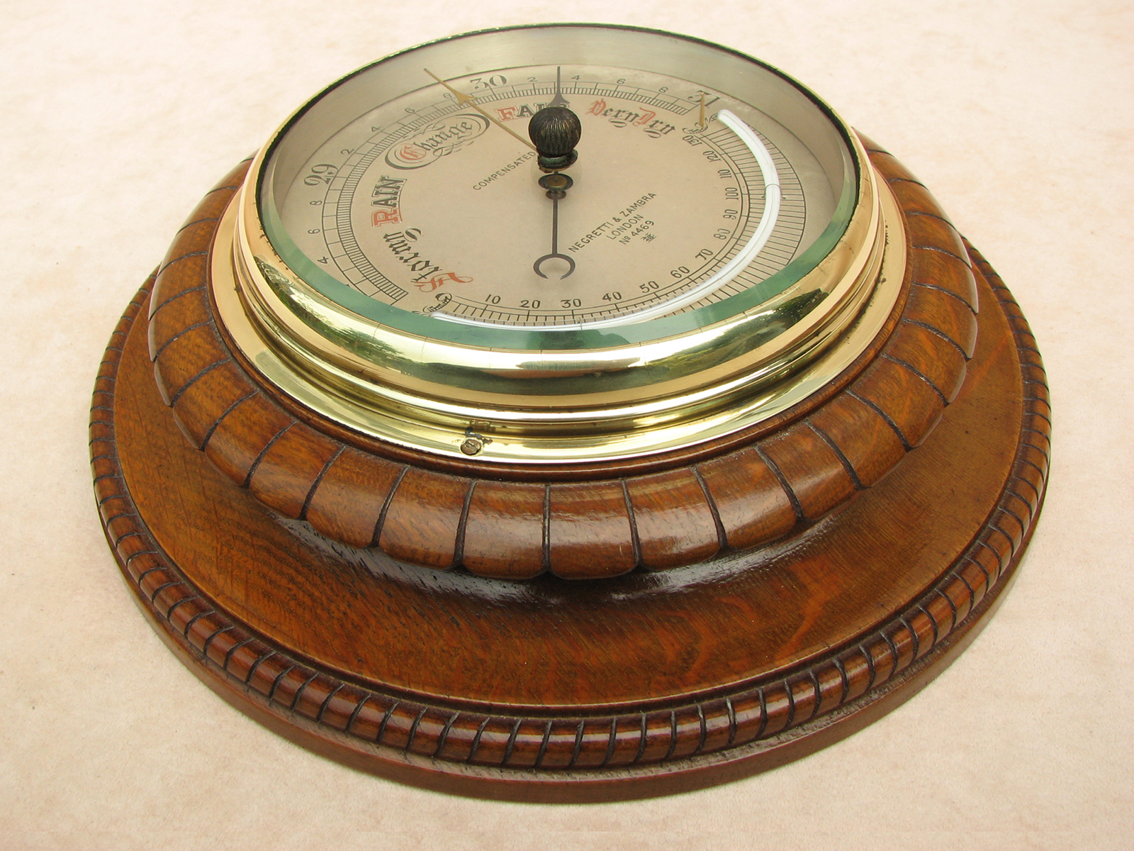 Antique barometer & thermometer by Negretti & Zambra London